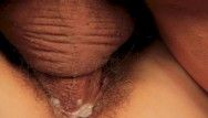 Milf constricted snatch exceedingly streches close up creampie