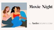 Movie scene night porn for women, asmr, erotic audio, sex story ffm trio